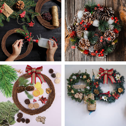 KUKLIPJIM 7 Pcs 10 Inch Natural Grapevine Wreath Set, Hand-Woven Vine Branch Wreaths for DIY Crafts, Christmas Decorations, Home & Event Styling
