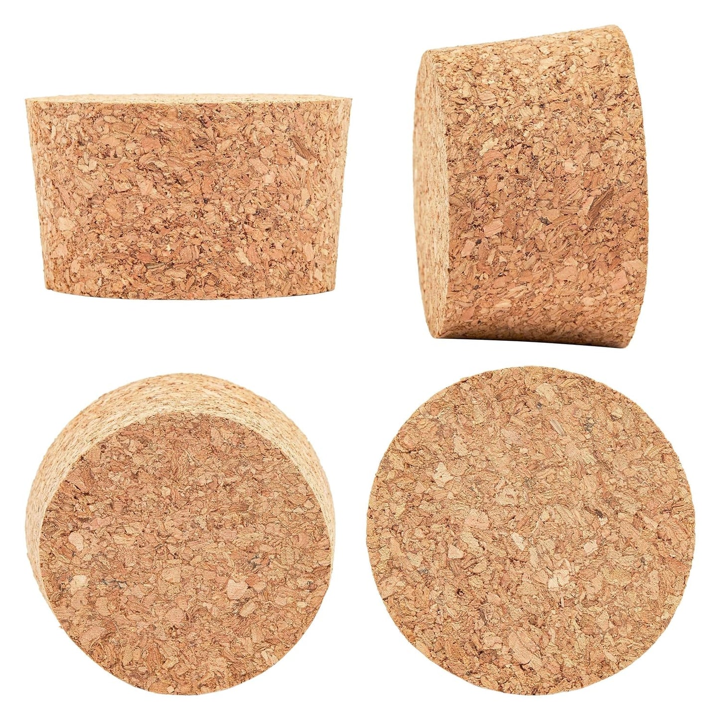 Juvale Cork Stoppers - 4-Pack, 2.44 x 2.20 x 1.50 In, Brown - Wine Corks, Jar Seals & Bottle Stoppers for Crafts