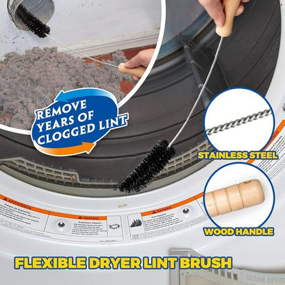 Holikme Dryer Vent Cleaner Kit - 2-Piece Lint Vacuum Attachment & Flexible Brush | Blue