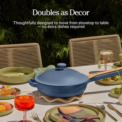 Our Place Always Pan 2.0 - 10.5” Nonstick Ceramic Cookware | Toxin-Free & Versatile 10-in-1 Design | Safe for All Cooktops & Ovens | Blue Salt