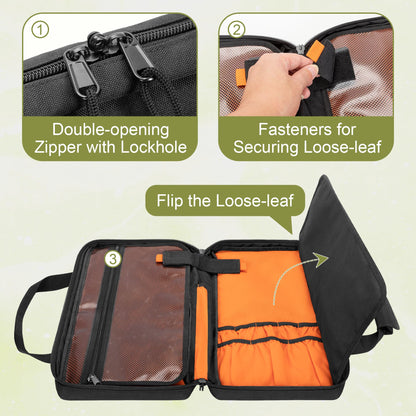 samdew Chef Knife Storage Bag, Kitchen Tool Organizer with 18 Utensil Slots, Knife Set Carrying Case for Culinary Chef, with Detachable Shoulder Strap for Kitchen, Camping & Travel, Bag Only
