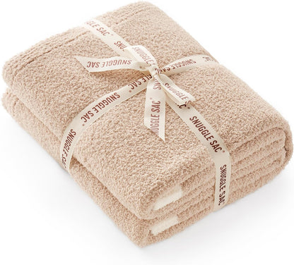 Snuggle Sac Ultra Soft Throw Blanket - Reversible Microfiber Cozy Blanket for Couch & Bed | 50x60 Inches