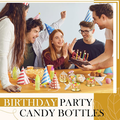 18 Cunhill Pcs Mini Candy Bottles Mini Plastic Jars with Lids Small Champagne Bottles Storage Candy Favor Containers