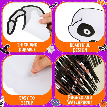 Yeaqee 32 Pcs Halloween Trunk or Treat Car Decorations Kit Skeleton Trunk or Treat Decorating Kit for Halloween Party Car SUV Decor