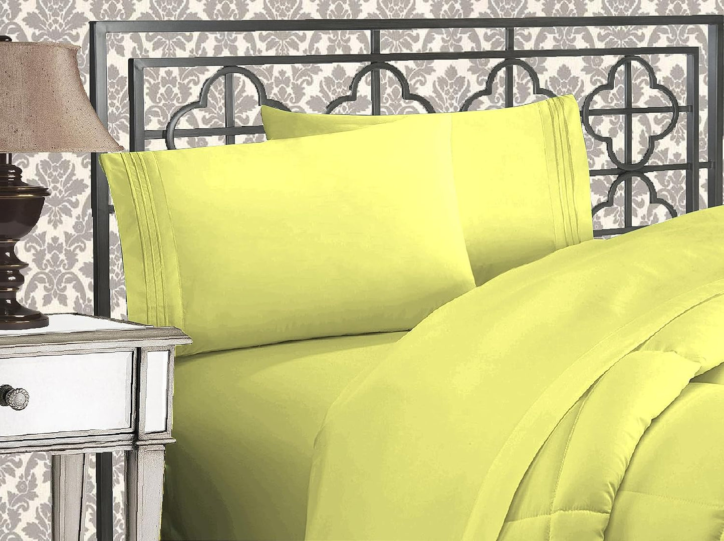 1500 Count 4-Piece Set Elegant Comfort Thread Wrinkle & Fade Resistant Egyptian Quality Microfiber Ultra Soft Luxurious