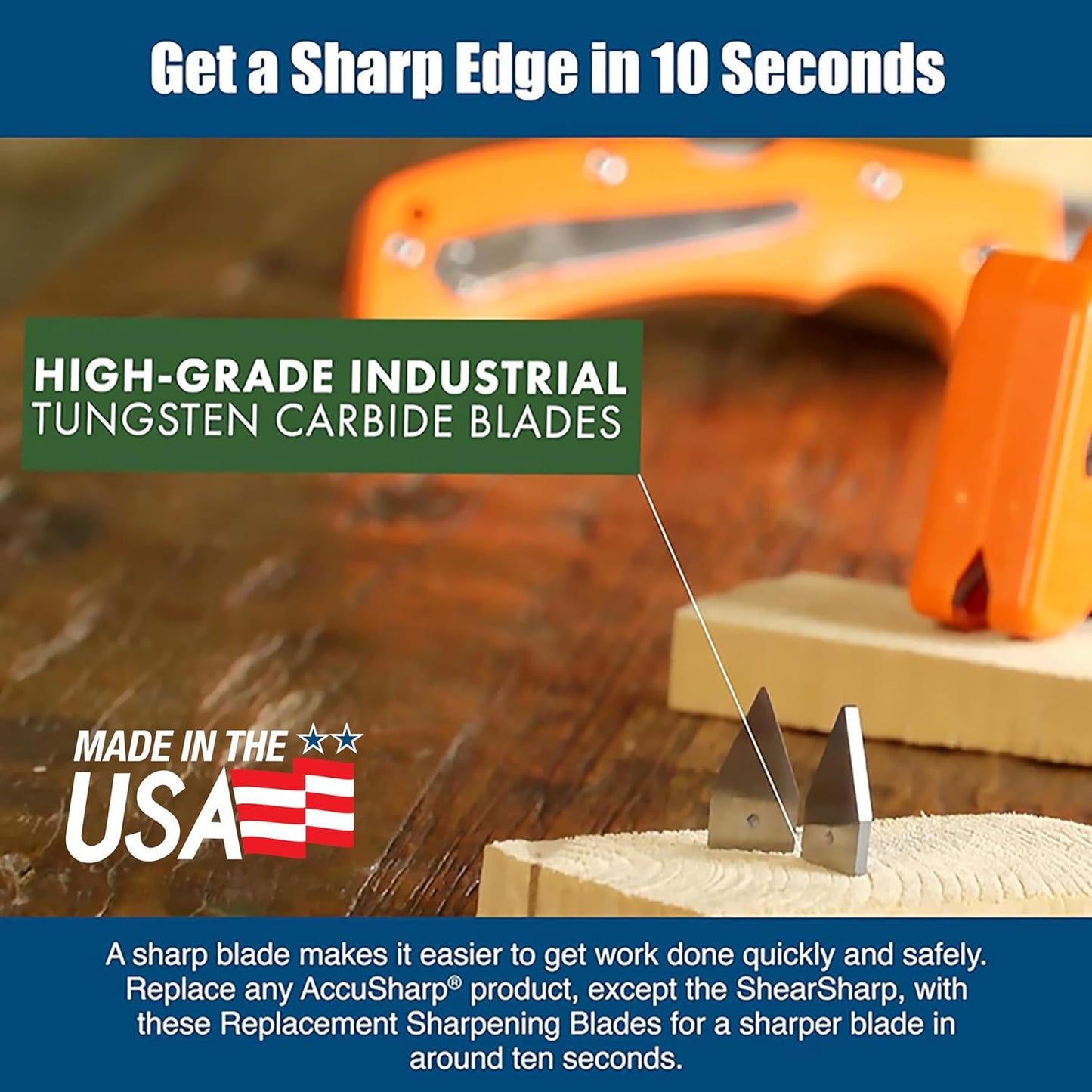 AccuSharp Knife Sharpener Blades, 2 Pieces Tungsten Carbide Replacement Blades, Industrial Accessories