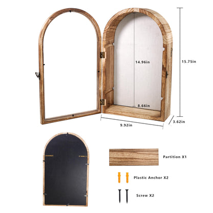 WLZGDFB Shadow Box Frame with Clear Acrylic Door, Removable Shelves & Linen Back - Large Display Case Picture Frame for Wall or Tabletop - Memory Box for Wedding Bouquet, Photos, Medals, Memorabilia