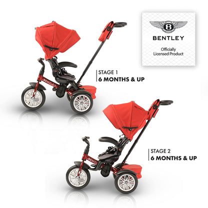 Bentley Trike - All Terrain Toddler Bike 6-in-1, Officially Licensed & Designed by Bentley Motors UK; Baby to Big Kid Tricycle is a Compelling Statement of Performance & Luxury, Dragon Red (6m-5y+)