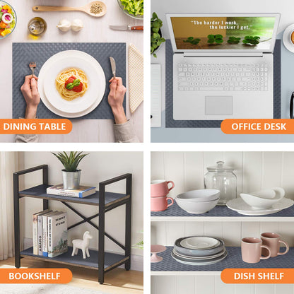 StaHom Shelf Liners for Kitchen Cabinets, Waterproof and Oil-Proof Kitchen Cupboard Liner, Refrigerator Liners and Plastic Drawer Mats EVA Non Adhesive Shelves, Fridge - Gray 11.8 x 118 Inches