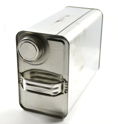 EISCO 1 Gallon F-Style Reusable Metal Can with 1-3/4" Delta Opening and Screw On Cap - Secure Storage and Easy Pouring