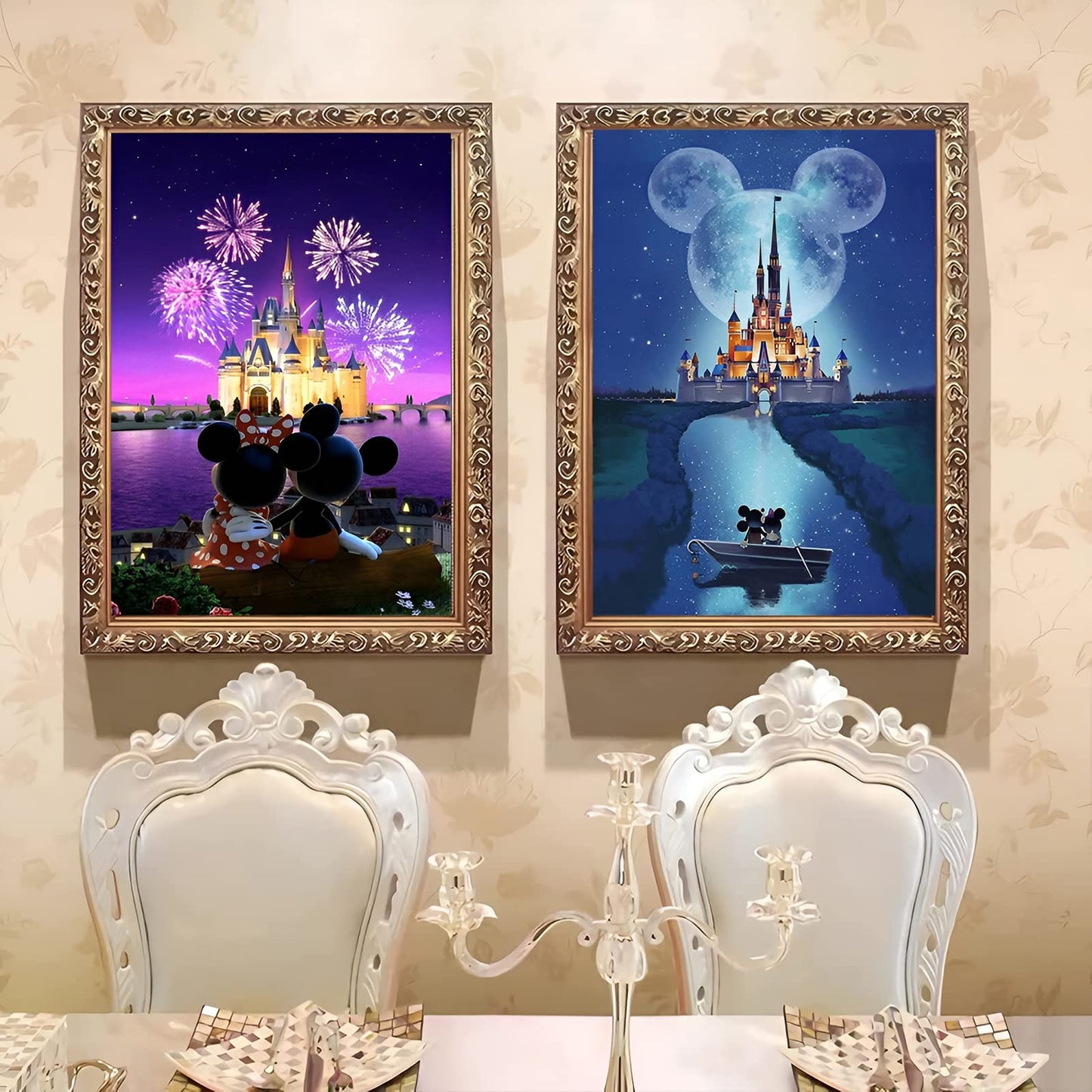 Ecdivjs 2 Pack Diamond Painting Kits Cartoon for Adults,Diamond Art Kits Cartoon for Adults,Cartoon Castle Gem Art Kits for Adults for Gift Home Wall Decor(12x16 inch)