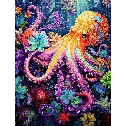 Huacan Diamond Painting Kit,AB Diamond Art Kits for Adults,DIY Octopus Full Round Drills Gem Art for Beginner,Paint by Diamonds Home Decor Gift 12 * 16in