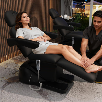 Dolonm 3 Motor Electric Chair, Hand Remote Controlled Adjustable, Hydraulic System for Medical Treatment Exam, Facial, Spa, Eyelash, Tattoo, Podiatry Treatment Beauty Massage - Black