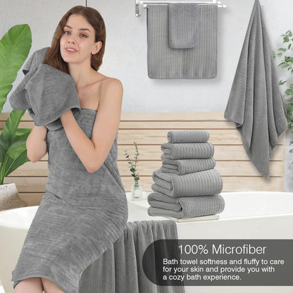 18 Set 6 Towels,6 6 Set Hailea Piece Family Bath Towel Include Bath Hand Towels and Washcloths Soft Bathroom Towel