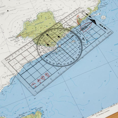 3 Pcs Marine Navigation Kit, Nautical Chart Plotting Tool Set with Single Hand Divider, Navigation Ruler and Protractor, Drafting Supplies for Boating, Sailing, Seafaring