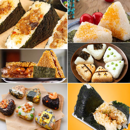 Musubi Press Mold Kit，Onigiri Mold Triangle，4 Pack Japanese Rice Cooker Kit for Lunch Bento