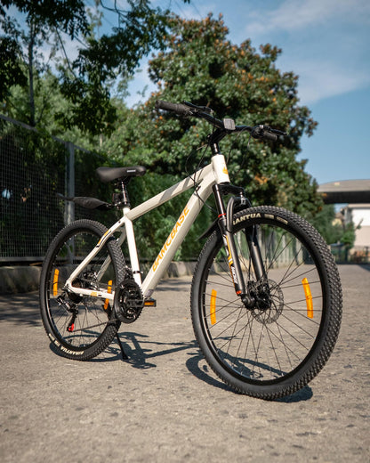 HH HILAND 27.5 Inch Mountain Bike, Mens and Womens Aluminum Frame MTB with 21 Speeds, Dis Brake, Hardtail Bicycle for Adults White