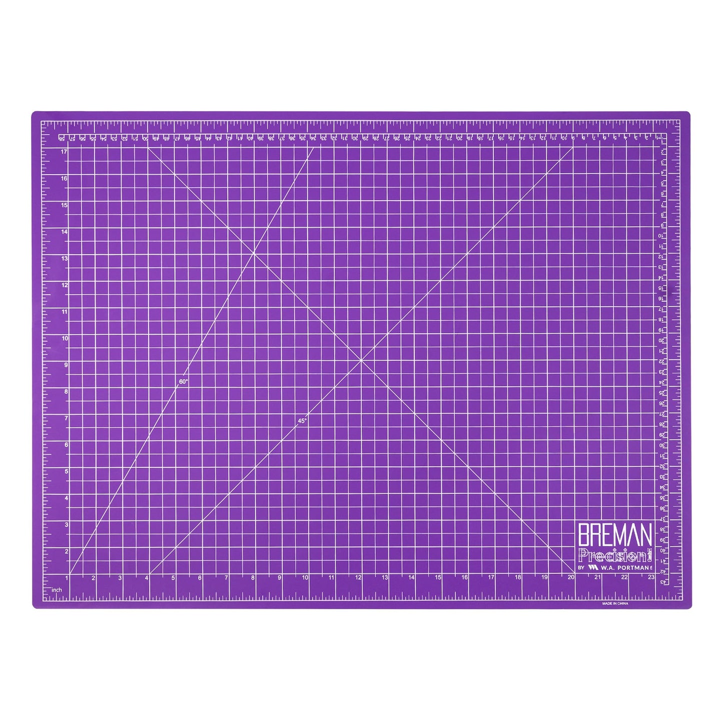 Breman Precision 18x24 Inch Self Healing Cutting Mat – 2-Sided 5-Ply PVC Purple/Gray Cutting Mats for Crafts, Sewing, Quilting & DIY Projects with Durable Non-Slip Surface and Precise Grid Lines