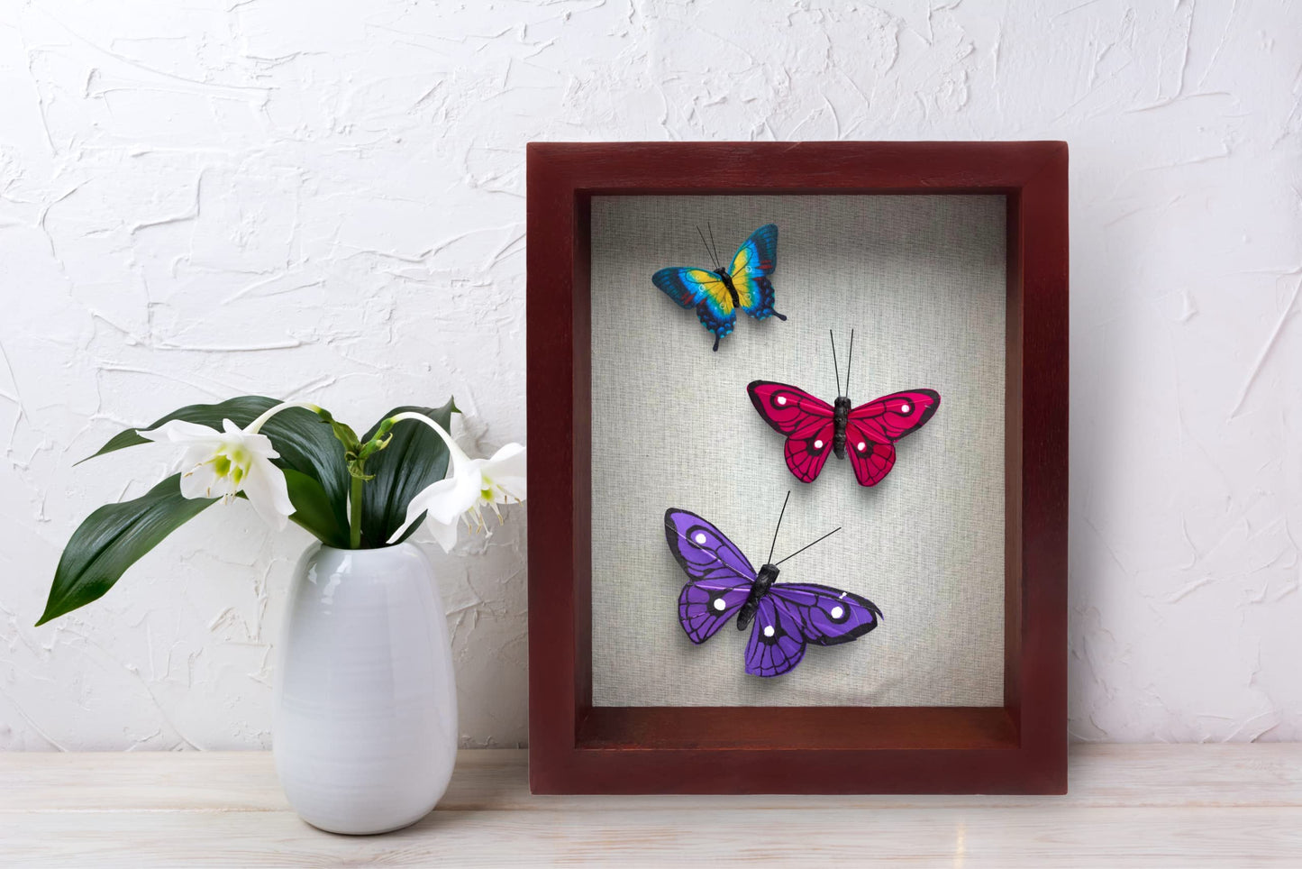 ILOT 8"x10" Solid Wood Mahogany Display Shadow Box Frame - Memory Box for Keepsakes (Picture Box, Military, Wedding, Graduation, and Flower Shadow Box)