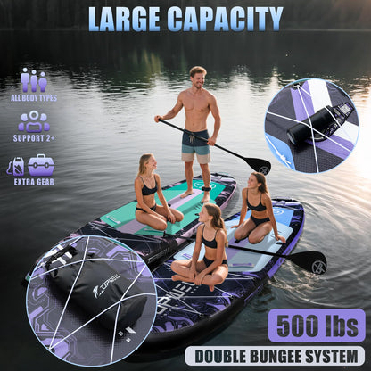 UPWELL 11'6"×35" Extra Wide Inflatable Paddle Board, Stand Up Paddle Board, Sup Paddle Boards for Adults, Mech Purple