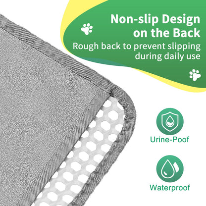 GRELY 35''X 25'' Large Litter Mat, 2 Layer Cat Litter Mat Litter Trapping Mat,Litter Box Mats for Floor, Cats Litterbox Catcher Rug for Kitty Pet, Waterproof Urine Proof,Non-Slip
