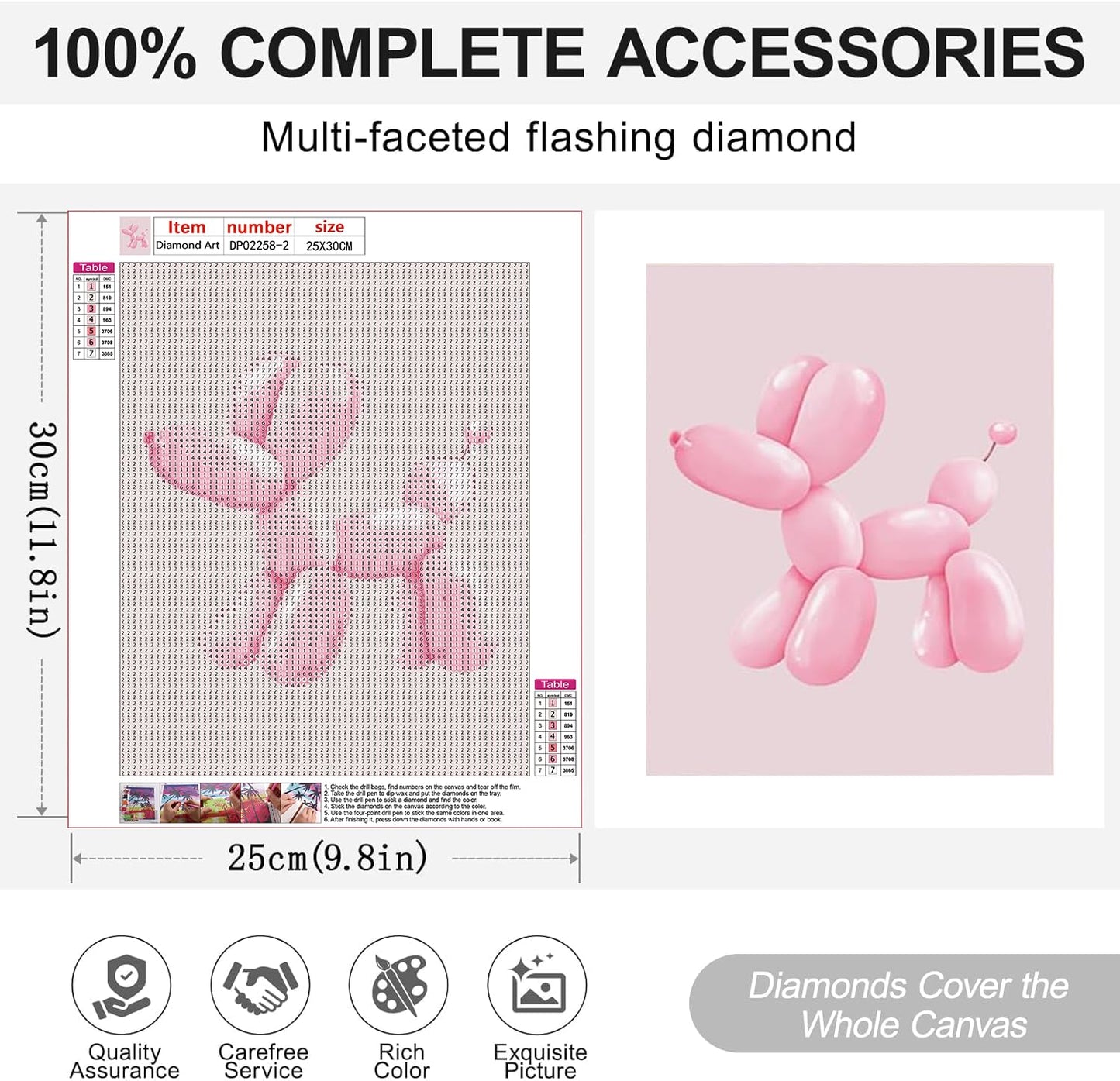 VeGuude Diamond Art Kits for Adults - 6 Pack Pink Diamond Painting for Beginners, Diamond Dots Round 5D Full Drill Paint with Diamonds Pictures Gem Art Painting Kits DIY Crafts Kits 10 x 11.8inch