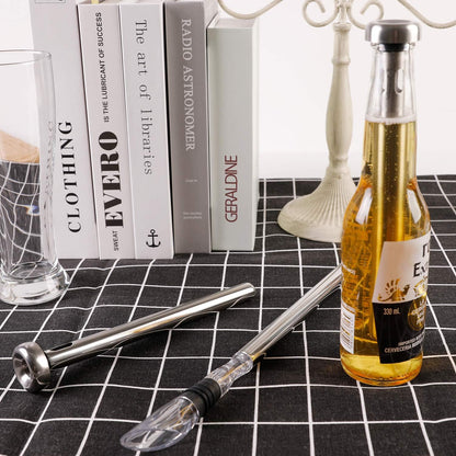 Beer Chiller Sticks, Stainless Steel Wine Chilling Rod Set for Bottles