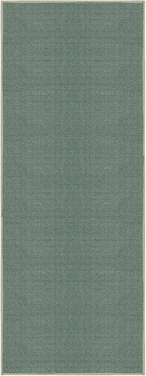Kapaqua Solid Color Runner Rug, Non Slip Rubber Backing, Custom Length for Hallway Stair Kitchen Living Room, Hunter