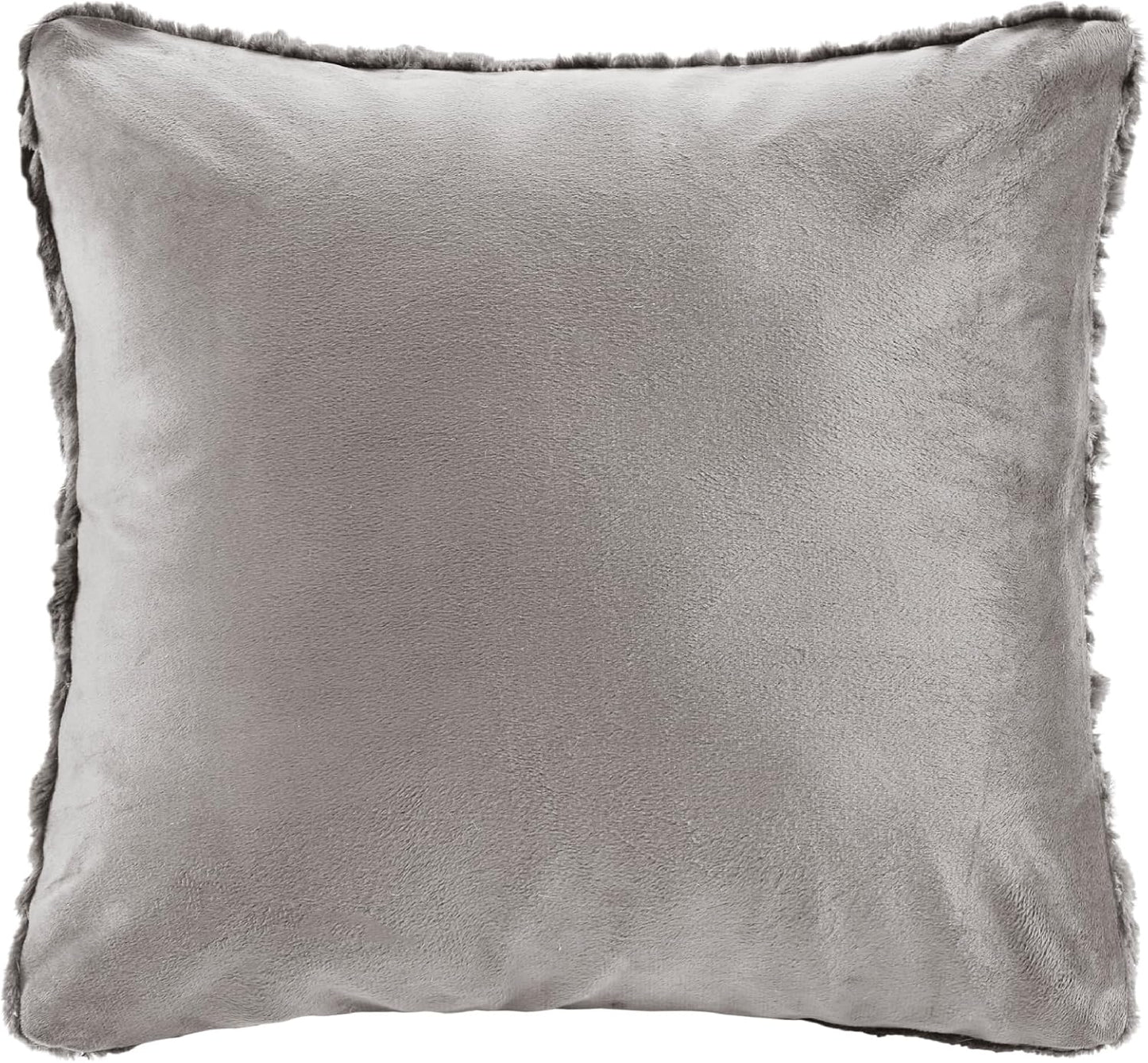 Set 2 50"x 60" Comfort Spaces Ruched Faux Fur Plush Throw Blanket and Pillow with Matching Square Pillow Covers Sofa