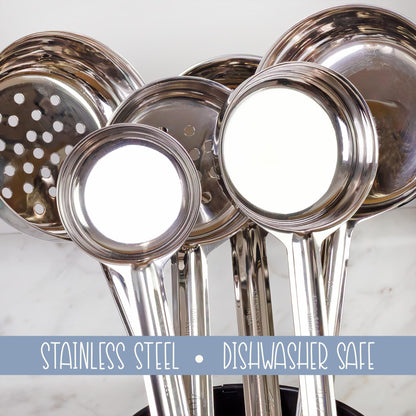 Darware Portion Control Serving Spoons (6-Piece Ladle Set); w 1/4 Cup, 1/2 Cup, 3/4 Cup & 1 Cup (2, 4, 6, 8 oz) & 1/2 & 1 Cup Utensils/Spoodles