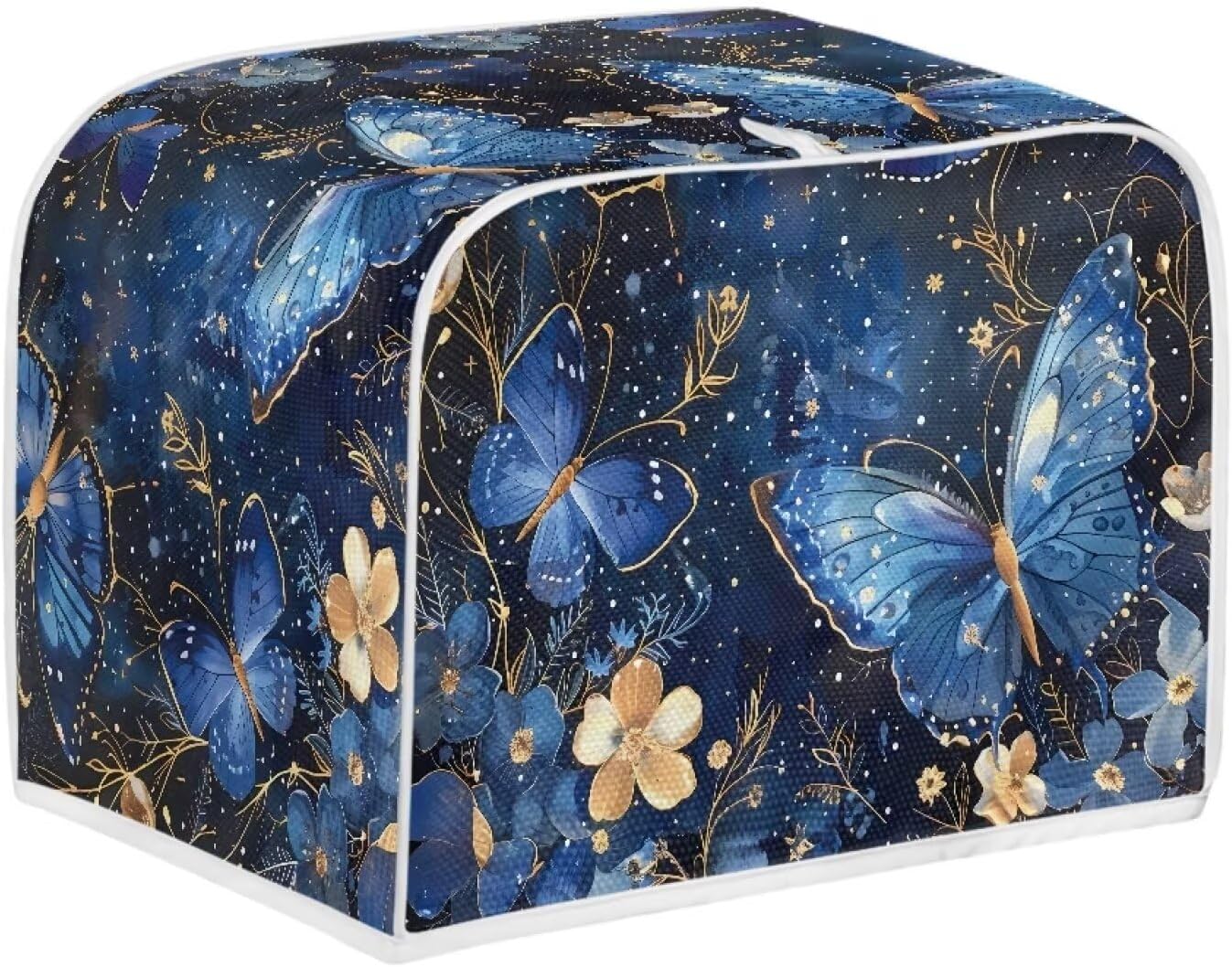 Butterfly Toaster Dust Cover 4 Slice, Washable Floral Anti-Sputtering Cover for Toasters and Bread Makers