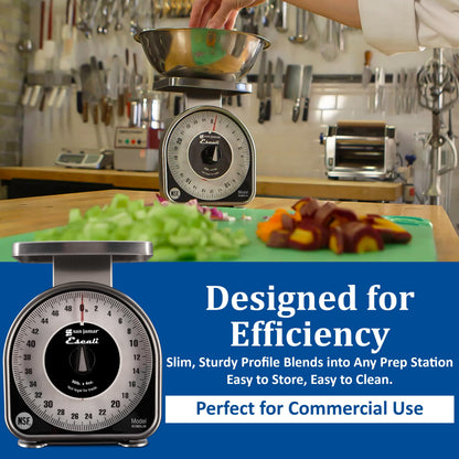San Jamar Escali Analog Food Scale – SCMDL50 Mechanical Food Scale for Kitchens and Restaurants, Easy-Read Dial, Non-Slip Base, 50lb Capacity, 4oz