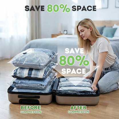 Mapambo Vacuum Storage Bags with -60000Pa USB Pump, 15 Pack Vacuum Seal Bags for Clothing Travel in 3 Sizes, Travel Vacuum Bags with Pump, Saving up to 80% of Luggage Space (15 Combo Size)
