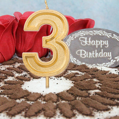 Luter 2.76 Inches Large Birthday Candles, Gold Glitter Number Candles for Cake Topper Decoration for Parties
