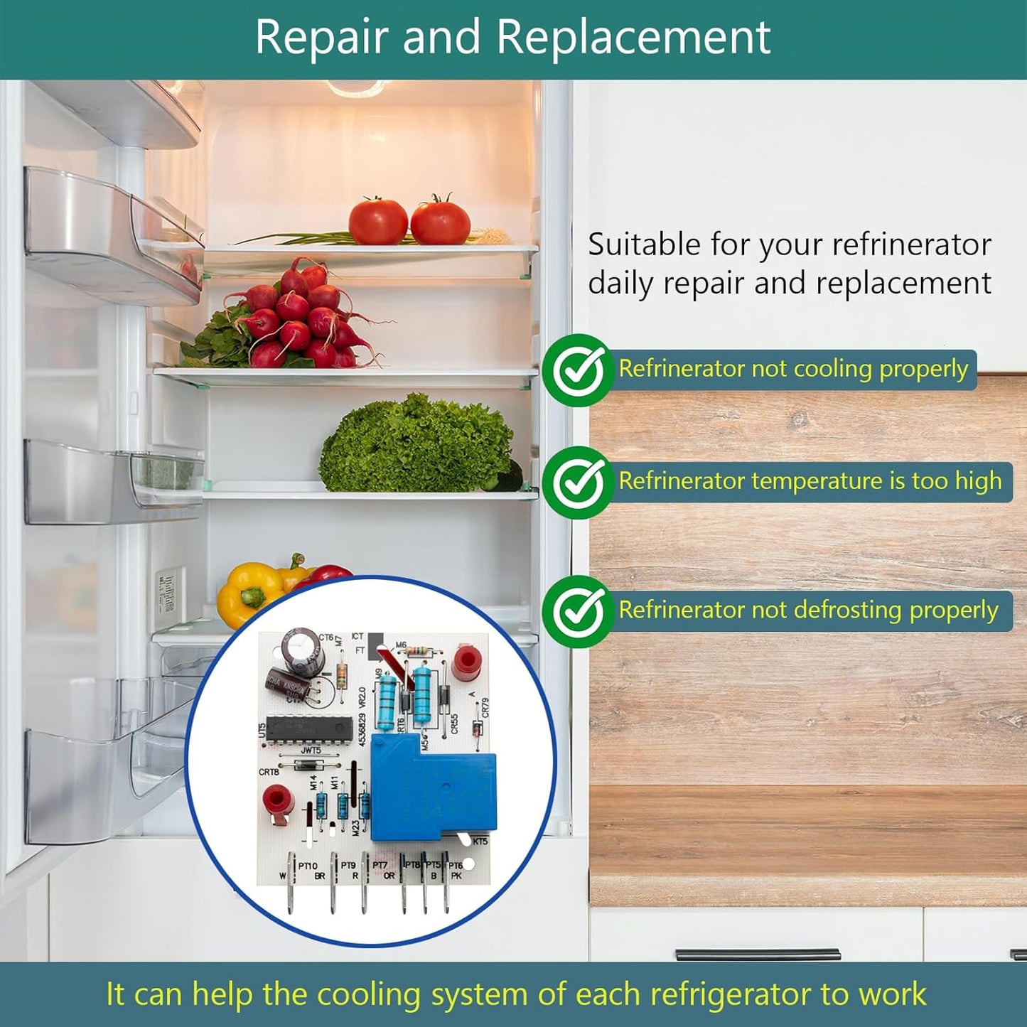 4388931 Defrost Control Board Replacement for Refrigerator Model WPW10352689, Main Control Board