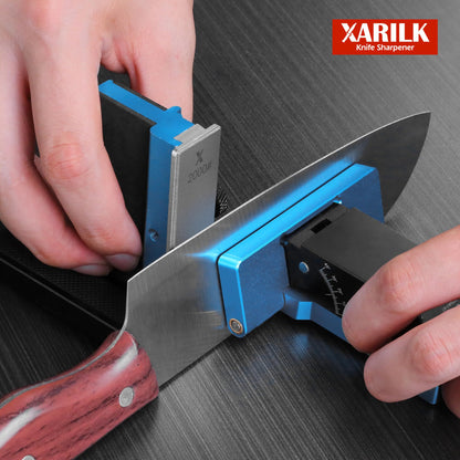 XARILK Upgraded Rolling Knife Sharpener Kit – Adjustable 10 – 40°, Removable Diamond Stones (320#, 800#, 2000#), Compact & Portable – Premium Knife Sharpening System for Kitchen & Outdoor Use