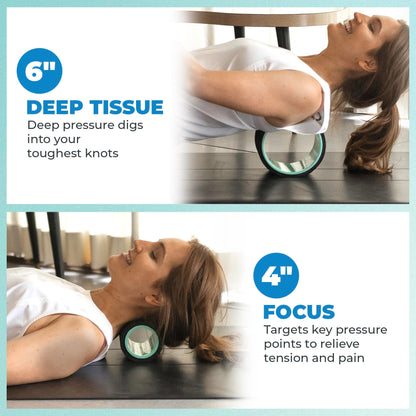 Chirp Wheel Foam Roller – Targeted Back & Neck Relief, Lumbar Spine Stretcher, Spinal Decompression Back Stretcher, Massage Roller with Density Foam for Physical Therapy, Supports 500lbs, 2-Inch Mint