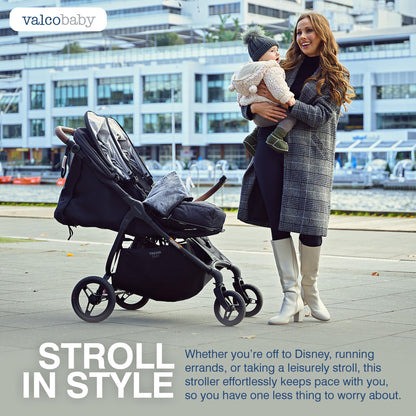 Valco Baby Trend Duo Light Weight Side by Side Double Stroller 2025 (Denim Blue) - Easy and Compact fold, Multi-Position Recline, Large Canopy, Independent Twin Vents and More - Luxurious Twin Pram