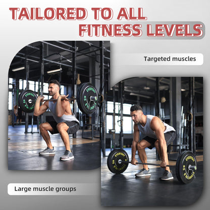 Fitvids Olympic Bumper Plates Set 2' Weight Plates for Strength Training & Weightlifting Set: 280 lbs (4x 10LB+2x 15/25/35/45 LB Pairs)