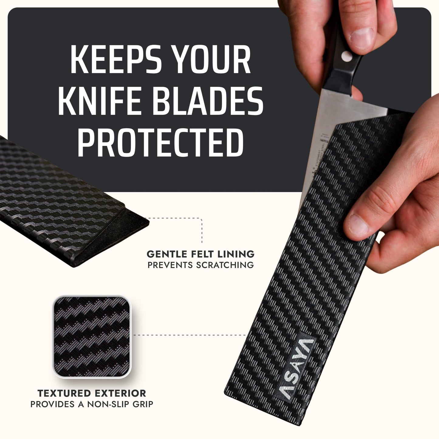 Asaya Professional Chef Knife Edge Guards – 11 Piece Knives Universal Covers - Extra Strength ABS Plastic and Food Safe Kitchen Knife Sheath Covers – Knives Not Included