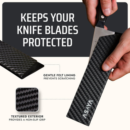 Asaya Professional Chef Knife Edge Guards – 11 Piece Knives Universal Covers - Extra Strength ABS Plastic and Food Safe Kitchen Knife Sheath Covers – Knives Not Included