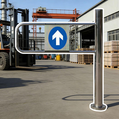 WhamtL Stainless Steel One Way Turnstile Gate, 20 24 35 39 43 in Width Entrance Swing Gate, Pedestrian Control Barrier for Warehouse Factory Entrance(Right,WXH 100x100cm(39x39in))