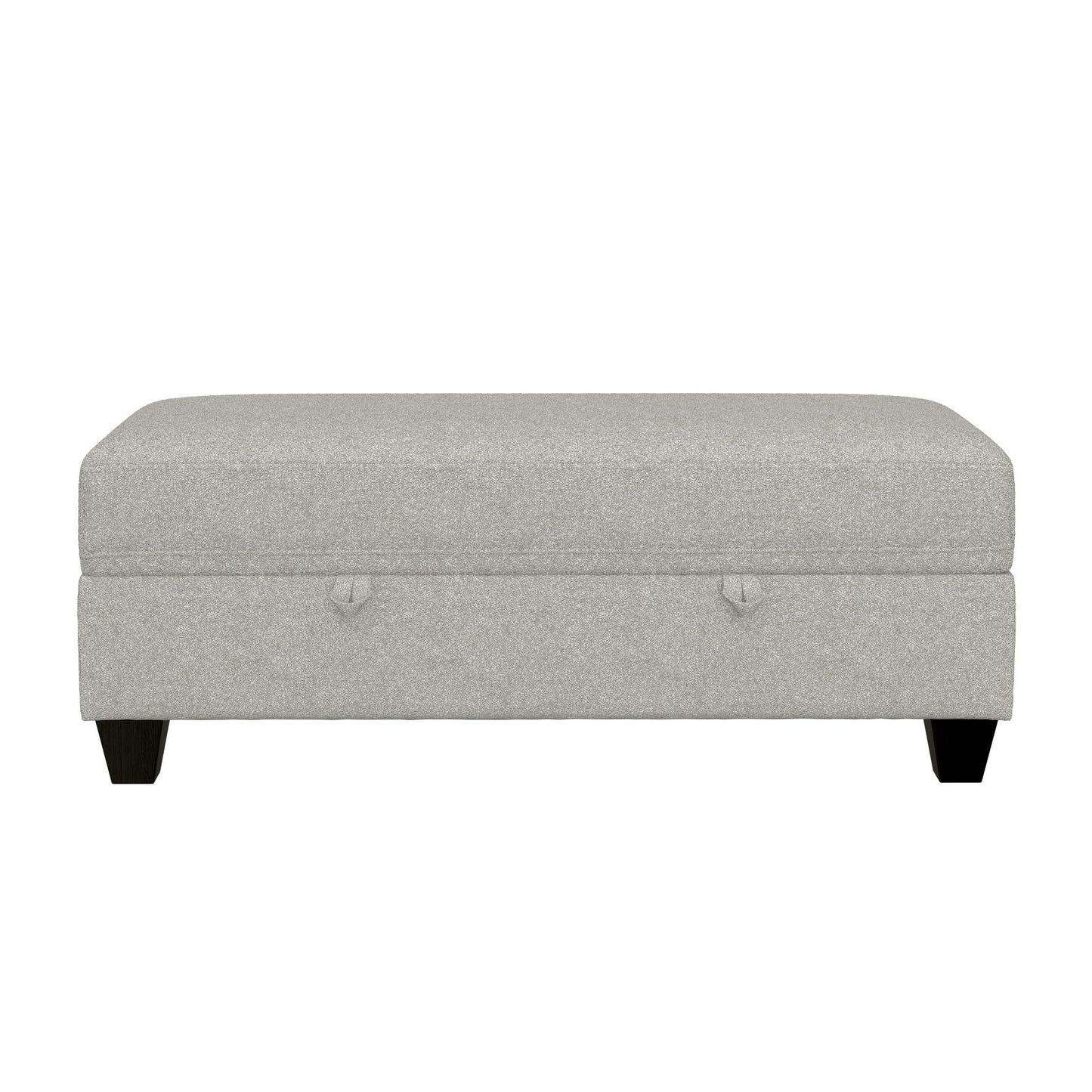 GDFStudio 48.6" Storage Ottoman Bench with Hidden Storage, Upholstered Rectangle Ottoman Foot Stool, End of Bed Bench with Solid Wood Legs for Bedroom Living Room Entryway, Easy Assembly, Pebble Gray