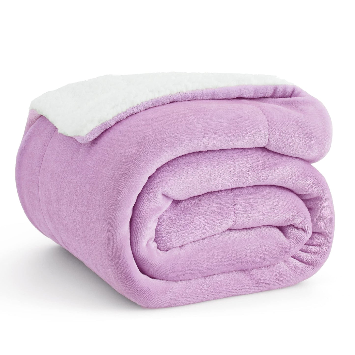 Bedsure GentleSoft Sherpa Fleece Blankets Queen Size for Bed - Thick and Warm, Soft Fuzzy Plush Queen Blanket for Winter, Grey, 90x90 Inches