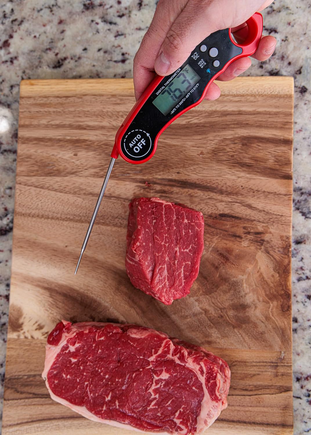 Digital Meat Thermometer for Grill/Cooking, Fast Instant Read Waterproof Probe with Backlight for Kitchen, BBQ