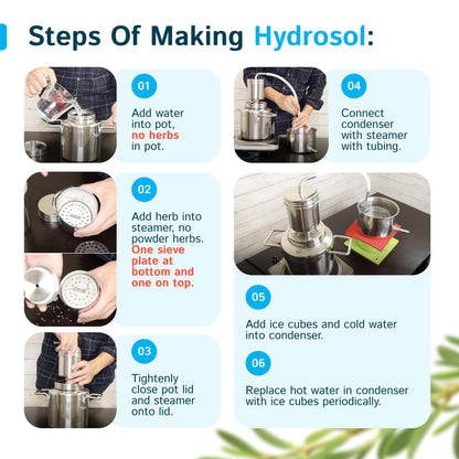 LETIME Hydrosol Maker, Steam Distillation Equipment for Making Hydrosol and Essential Oil, KD5 Stainless Steel Hydrosol Distiller, Plug and Play Distillation Kit, Portable Hydrosol Machine