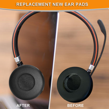 Evolve 65 Ear Pads Replacement Earpads Cover Cushions Compatible with Jabra Evolve 65UC / 65MS / 40UC / 40MS / 30US / 30II / 20SE / 20UC / 20MS Headset, All-Day Comfort Design