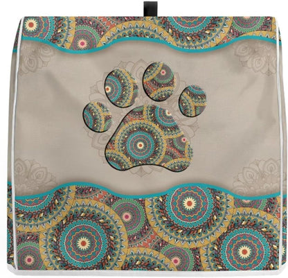 Boho Mandala Kitchen Aid Mixer Cover, Dog Paw Stand Mixer Storage Bag with Pocket, Easy to Clean Holiday Gift
