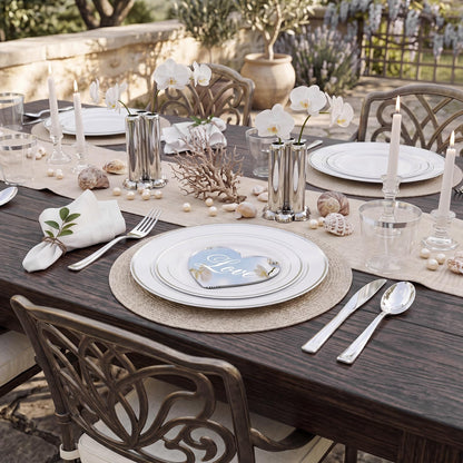 WDF 120PCS Plastic Plates White Silver Rim - Disposable Plates including 60PCS for Dinner 10.25inch, 60 Salad/Dessert Plates 7.5inch Heavy Duty Wedding Party Birthday