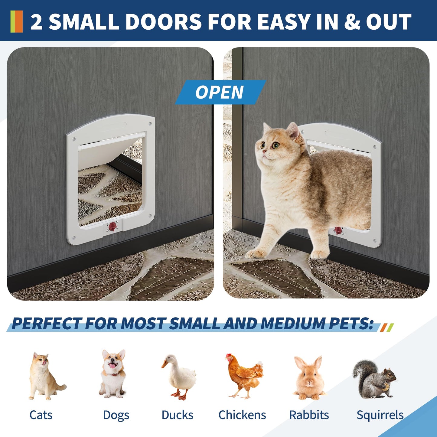 Garvee Large Outdoor Cat Enclosure for Multiple Cats - Weatherproof Catio with UV Cover, Platform & Side Door